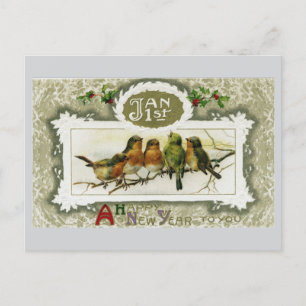  Vogels Nieuwjaar Briefkaart