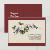  vogels nieuwjaar briefkaart (Voorkant / Achterkant)