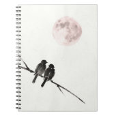 Vogels onder Blozende Maan Notitieboek (Voorkant)