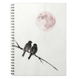 Vogels onder Blozende Maan Notitieboek