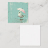 Vogels onder paraplu's: Gezellige groeten Notitiekaartje (Voorkant / Achterkant)