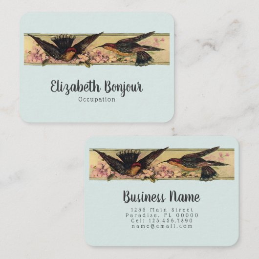 Vogels ontmoeten PAPER & GROOTTE OPTIES - Groot Visitekaartje (Voorkant / Achterkant)