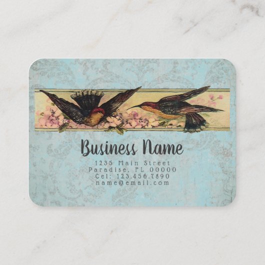 Vogels ontmoeten PAPIER, KLEUR- EN GROOTTEOPTIES - Visitekaartje (Achterkant)