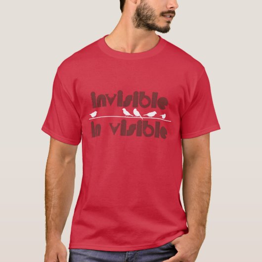 Vogels onzichtbaar in zichtbaar geschenk t-shirt (Voorkant)