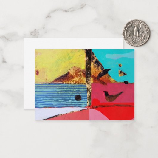 Vogels Oogflat Uitzicht Notitiekaartje (Voorkant / Achterkant in situ)