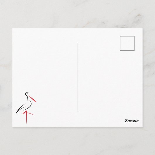 Vogels ooievaar Aziatische natuur sakura oosterse  Briefkaart (Achterkant)