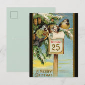  vogels op 25 december briefkaart (Voorkant / Achterkant)