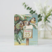Vogels op 25 december feestdagenkaart (Staand voorkant)