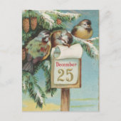 Vogels op 25 december feestdagenkaart (Voorkant)