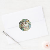 Vogels op 25 december ronde sticker (Envelop)