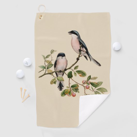 vogels op beige golfhanddoek (Insitu)