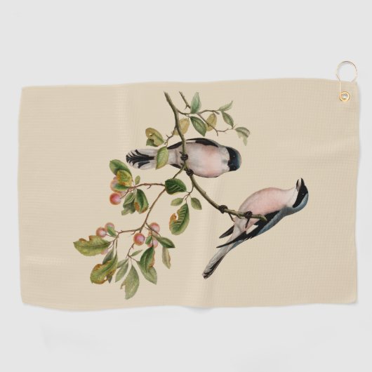   vogels op beige golfhanddoek (Horizontaal)