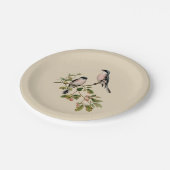 vogels op beige papieren bordje (Gekanteld)