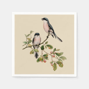   vogels op beige servet