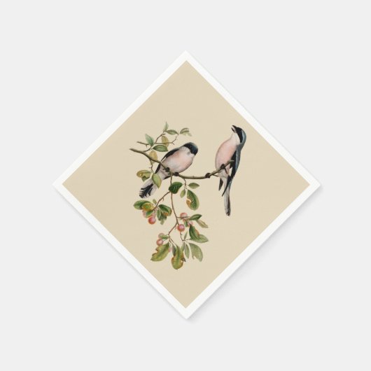   vogels op beige servet (Hoek)