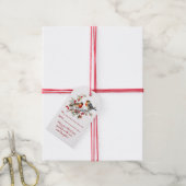 Vogels op Bes Tak Kerstmis |  Cadeaulabel (Met Touw)