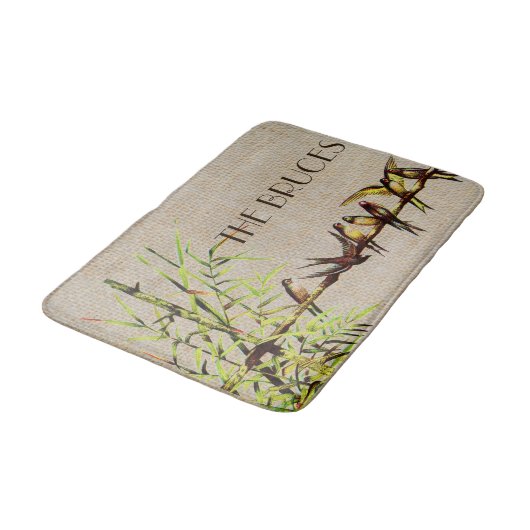 vogels op bijkantoor - Aangepaste badmat (Gekanteld)