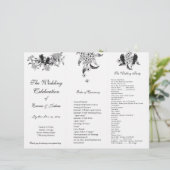 vogels op bijkantoor TriFold Wedding Programme (Staand voorkant)