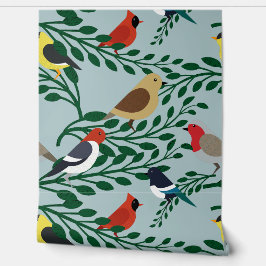 vogels op bijkantoren behang