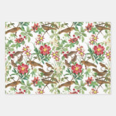 Vogels op bijkantoren, bessen en bladeren inpakpapier vel (Voorkant)