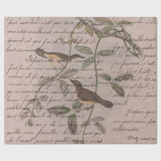 vogels op bijkantoren met schrijven cadeaupapier (Vlak)