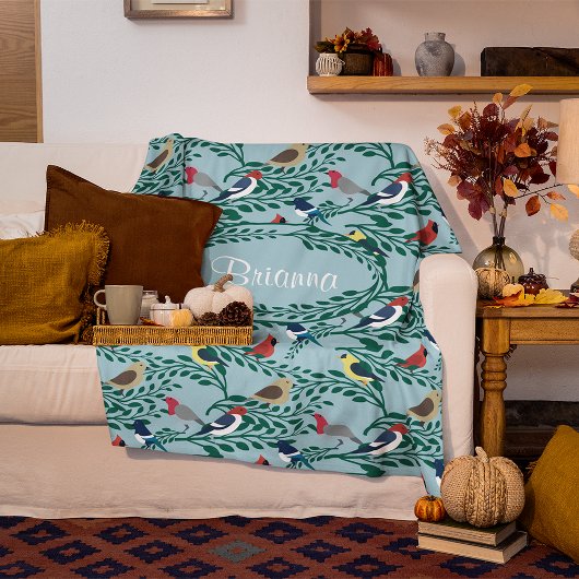 vogels op bijkantoren op maat fleece deken