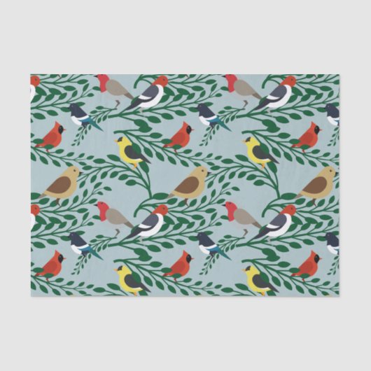 vogels op bijkantoren tissuepapier (Voorkant)