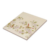  vogels op bloeiende bomen tegeltje (Zijkant)