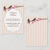 Vogels op bloeiende Sakura-Kaarten Informatiekaartje (Voorkant / Achterkant)