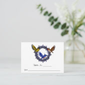 Vogels op bloemenkrans Trouwtafel Plaatskaartje (Staand voorkant)