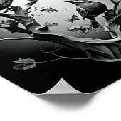 Vogels op boomtakken zwarte en witte vogels poster (Hoek)