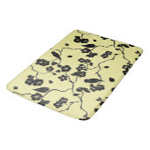 Vogels op Cherry Blossom Black op Lemon Yellow Badmat (Gekanteld)