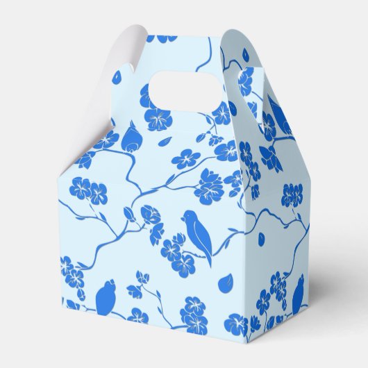 Vogels op Cherry Blossom Blue op Blue Bedankdoosjes (Achterkant)