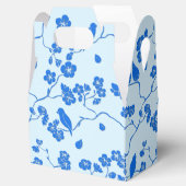 Vogels op Cherry Blossom Blue op Blue Bedankdoosjes (Geopend)