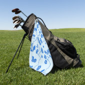 Vogels op Cherry Blossom Blue op Blue Golfhanddoek (Groen)