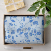 Vogels op Cherry Blossom Blue op Blue Tissuepapier (Geschenk)