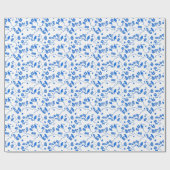 Vogels op Cherry Blossom Blue Print Cadeaupapier (Vlak)