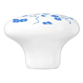 Vogels op Cherry Blossom Blue Print Keramische Knop (Zijkant)