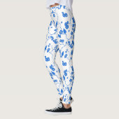 Vogels op Cherry Blossom Blue Print Leggings (Links)