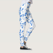 Vogels op Cherry Blossom Blue Print Leggings (Rechts)