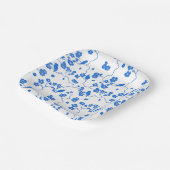 Vogels op Cherry Blossom Blue Print Papieren Bordje (Gebogen)