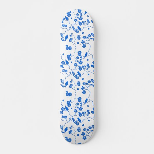 Vogels op Cherry Blossom Blue Print Persoonlijk Skateboard (Voorkant)
