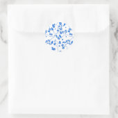 Vogels op Cherry Blossom Blue Print Ronde Sticker (Tas)
