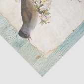 Vogels op de Blauwgroen verf van de bloeiende vert Tissuepapier (Detail)