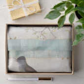 Vogels op de Blauwgroen verf van de bloeiende vert Tissuepapier (Geschenk)