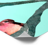 Vogels op de boomtakken waterverf met de hand gesc poster (Hoek)