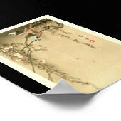 Vogels op de Cherry-boom van Seitei Watanabe 1851- Poster (Hoek)