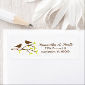 vogels op de etiketten van het Adres van de Terugk (Insitu)