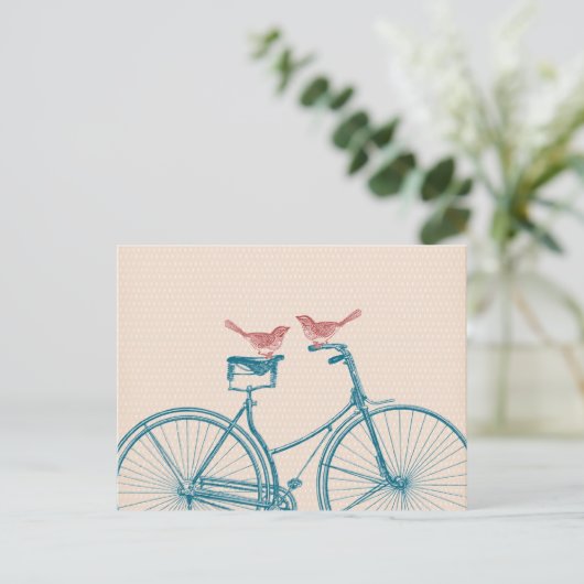 Vogels op de fiets briefkaart (Staand voorkant)