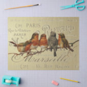 Vogels op de gouden  Franse decoupage Namen Tissuepapier (Craft)